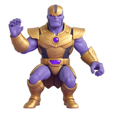 Thanos with purple skin and gold armor sticker