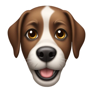 smiling dog with black upright ears and black and brown muzzle sticker