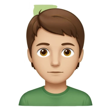 Dom Field brown hair, brown eyes, green shirt sticker