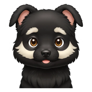 a little cute black dog saying "默默哒" sticker