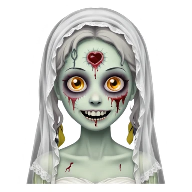 sweet smiling zombie bride sticker