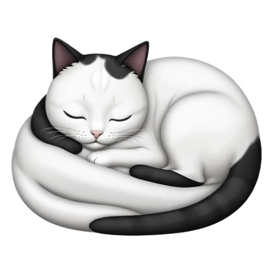 Black and white Devon cat sleeping sticker