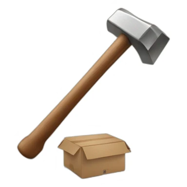 Auction hammer with self storage background sticker