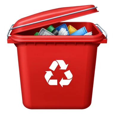 RED BIN WITH "SOLID WASTE" WORD IN IT sticker