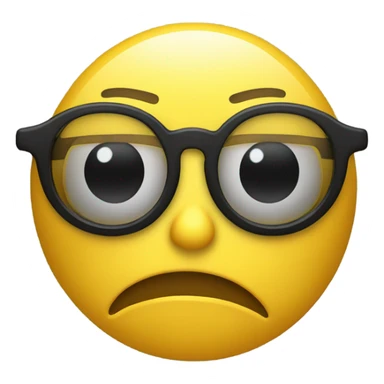 a yellow emoji with big glasses the emoji very negative  sticker