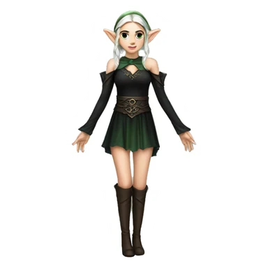 female elf fantasy black dress sticker