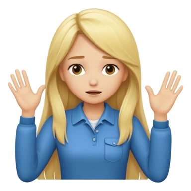 blonde cartoon girl long hair making time out gesture sticker