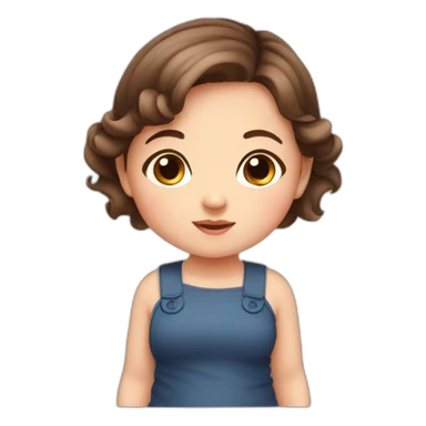 cute, chubby baby girl with brown hair and brown eyes sticker