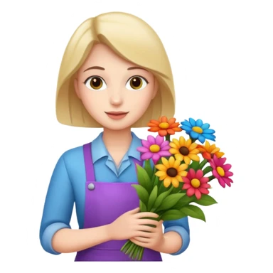 a beautiful bouquet of flowers in the hands of a florist sticker