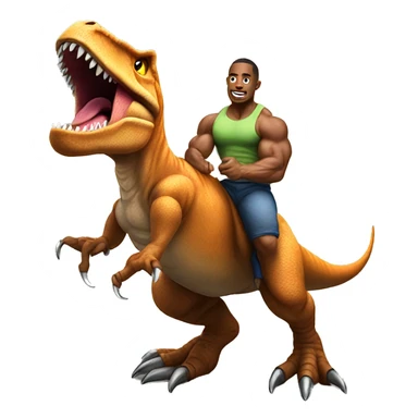Bodybuilder riding a t-Rex sticker