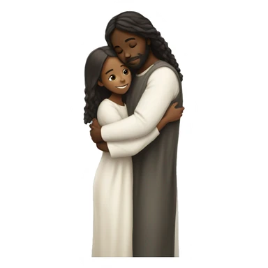 Black Girl hugging Jesus sticker