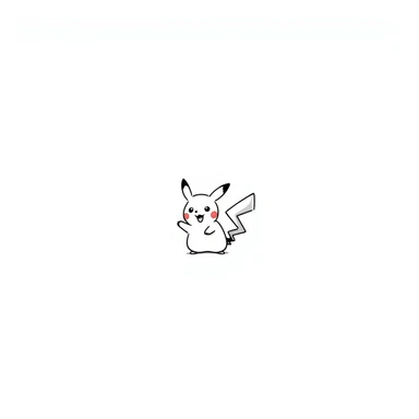 playful Pikachu, hand drawn doodle style, black outlines, white background sticker