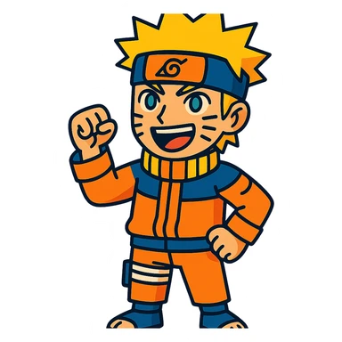 Naruto with vibrant colors in vibrant toon style sticker