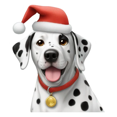 Dalmatiner mit einer weihnachtsmütze  sticker