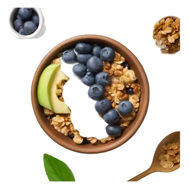 Acaí bowl with greek yogurt and blueberries granola sticker