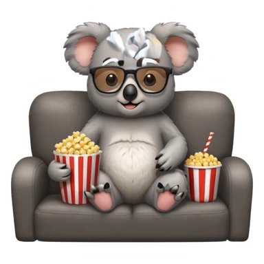 A koala with glasses watching movie sticker