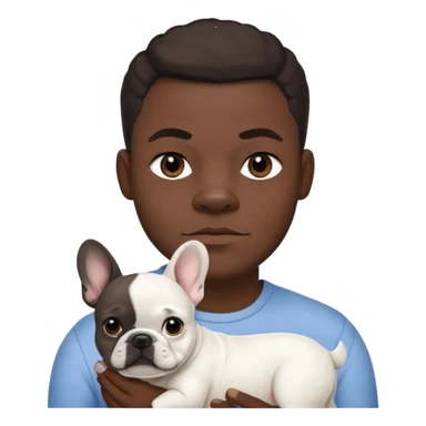 hombre médico de color de tez negro con bulldog francés blancos sticker