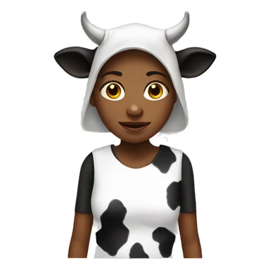 a girl wearing a cow costume  sticker