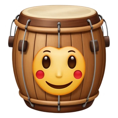 single tabla drum, apple style emoji, simple sticker