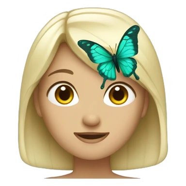 teal butterfly  sticker