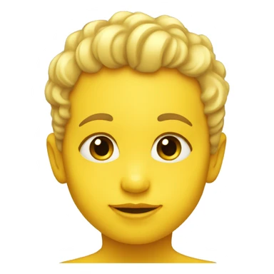 baby face, yellow skin, single curl. sticker