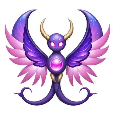 Pokemon legendary purple and pink lunala sticker