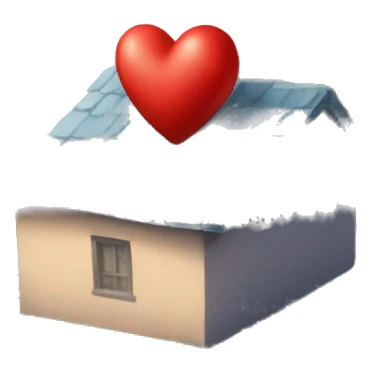A heart on top of the roof is small sticker