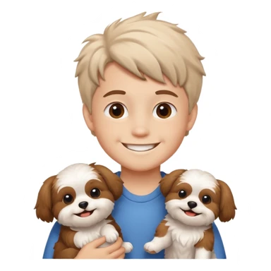 Kid with his shitzu sticker