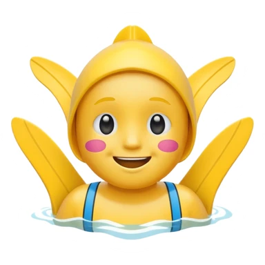 Pleading Face Emoji with swimming fins sticker