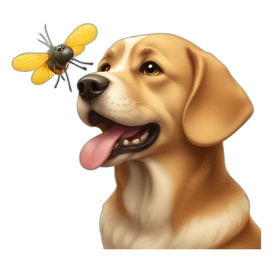 Dog give a fly kiss sticker