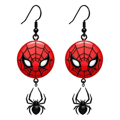 red earrings with black Sp sticker