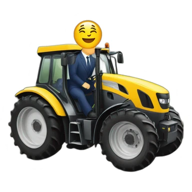 Macron à côté d’un tracteur  sticker