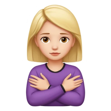 Arms crossed holding neck girl  sticker