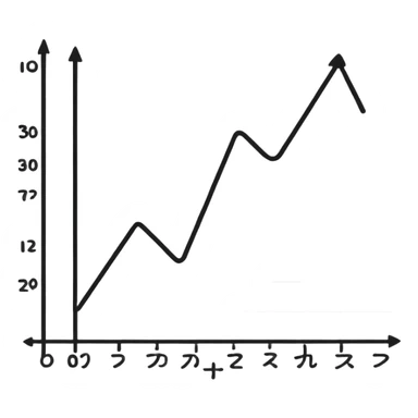 A line graph in the style of a Japanese sketch sticker