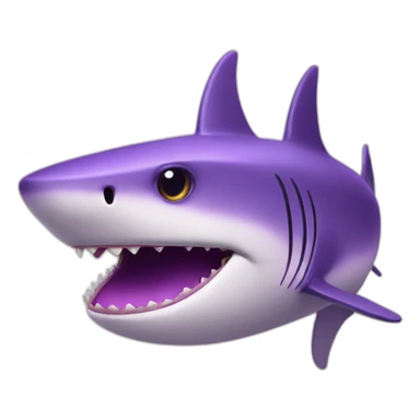 purple shark face sticker