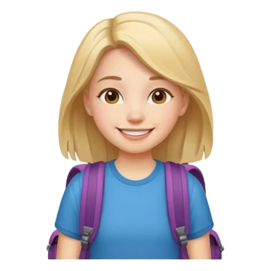 student wearing back pack girl sticker