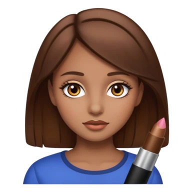 Girl, brown hair,, brown eyes, and make-up  sticker