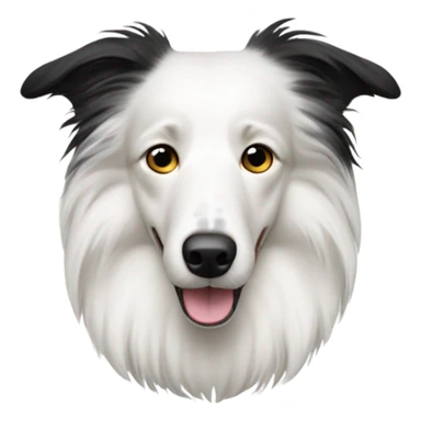 White collie with black spot over eye sticker