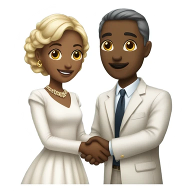 Handshake with bow sleeves  sticker