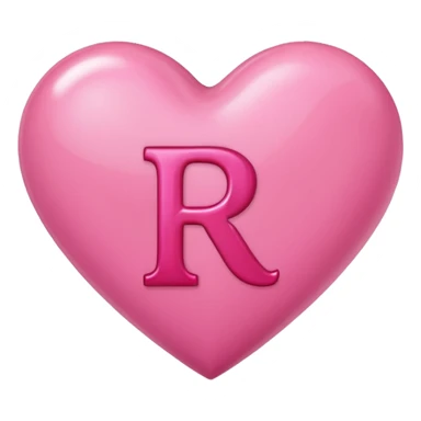 Make a pink heart with an R in the middle sticker