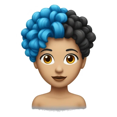 Garota de cabelo azul,com mascara vermelha e preta sticker