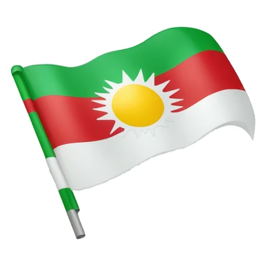 Kurdistan flag, red on top, green on bottom, white with a sun in the middle  sticker