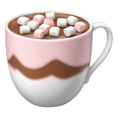 Light Pink mug of hot chocolate with marshmallows  sticker
