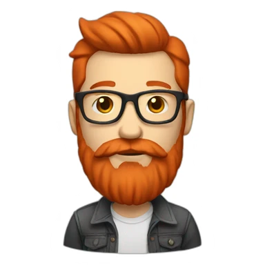 white hipster with large red beard sticker