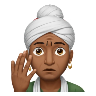 A caricature-style sticker of an Indian man facepalming with frustration but still looking humorous. Add text: ‘Seriously??’ sticker
