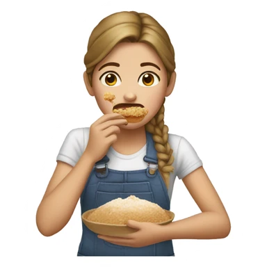 Girl eating Crumbl sticker
