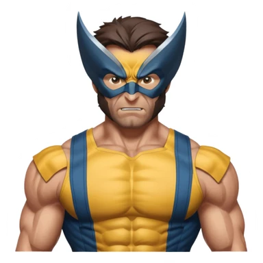 wolverine marvel superhero full mask upper body shot sticker