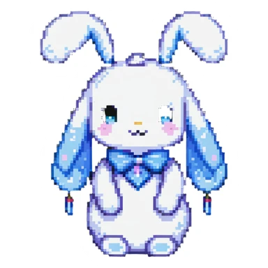 Cinnamoroll character in pixel art style sticker