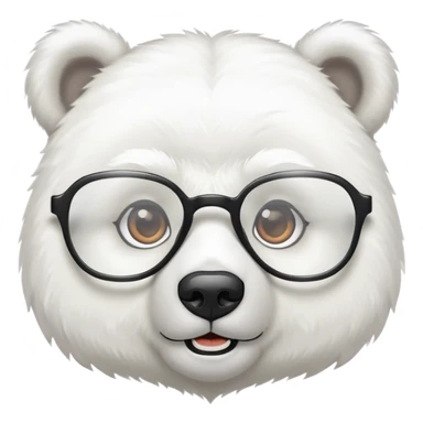 white bear with glasses female sticker