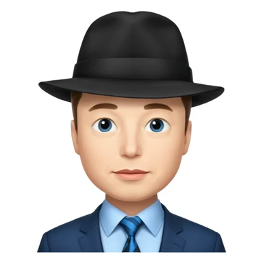 elon musk wearing Blue Neckties and black Hats sticker